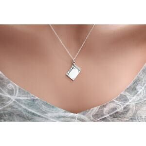 Sterling Silver Book Charm Necklace
